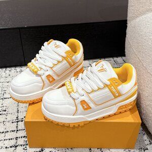 Louis Vuitton Trainer Maxi Little Fat Ding Lace up White Yellow